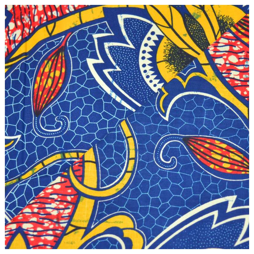 Tissu Africain Wax Bleu Et Orange Au M Tre