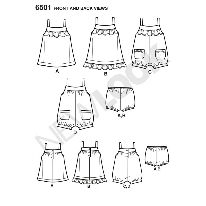 Patron New Look 6501 - Robe bébé