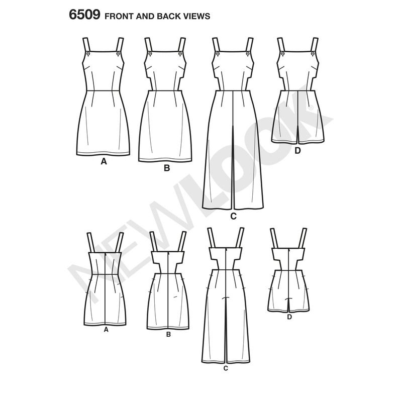 Patron New Look 6509 - Combi - short et combi - pantalon