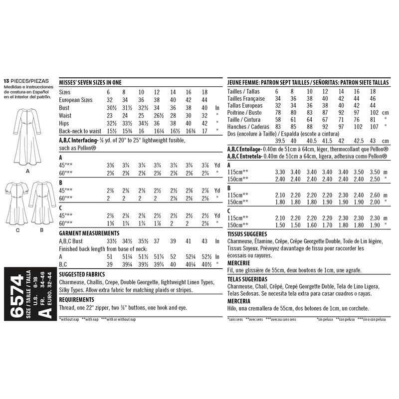 Patron New Look 6574 - Robe