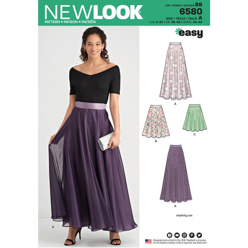 Patron New Look 6580 - Jupe