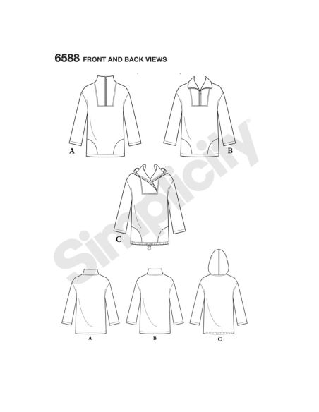 Patron New Look 6588 - Pull unisexe