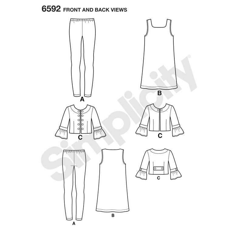 Patron New Look 6592 - Ensemble pour filles