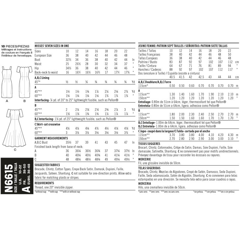 Patron New Look 6615 - Robe