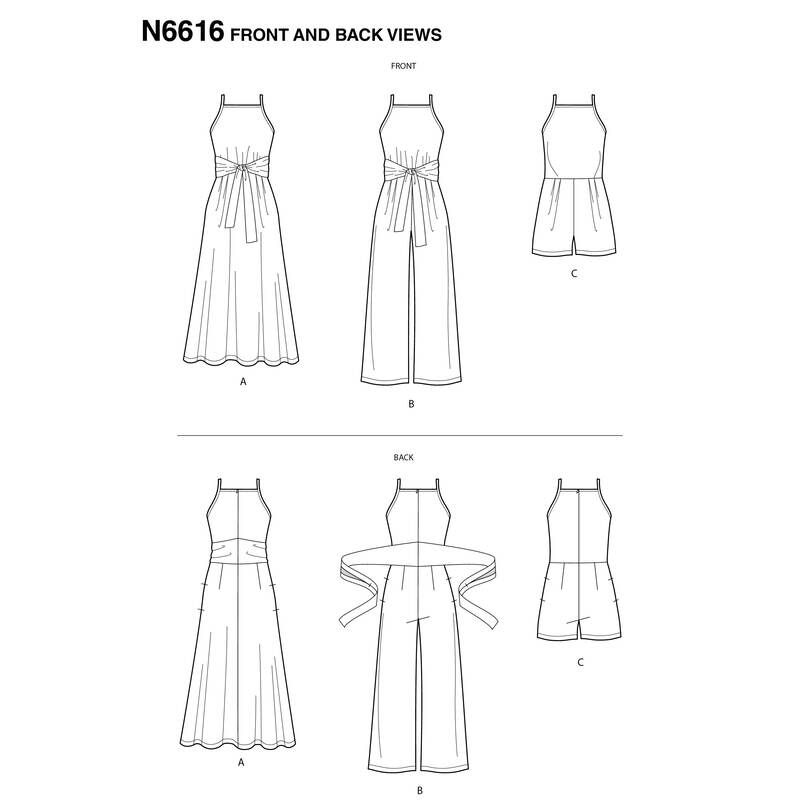 Patron New Look 6616 - Robe et combinaison à bretelles