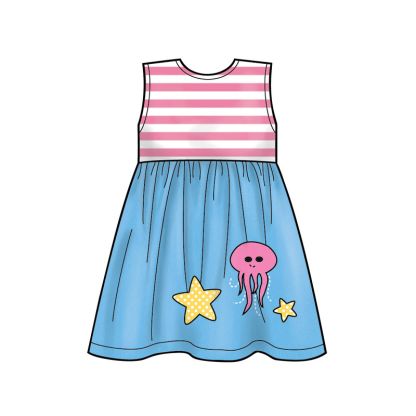 Patron New Look 6647 - Robe fillette avec appliqués 2