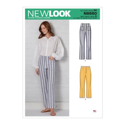 Patron New Look 6660 - Pantalon évasé taille haute