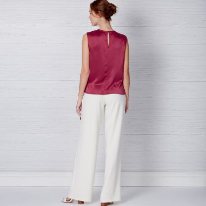 Patron New Look 6662 - Haut drapé pour femme et pantalon large 2