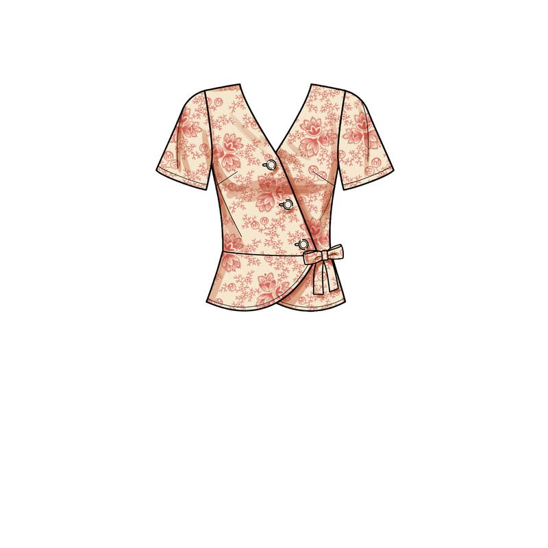 Patron New Look 6700 - Top croisé boutonné et basque taille