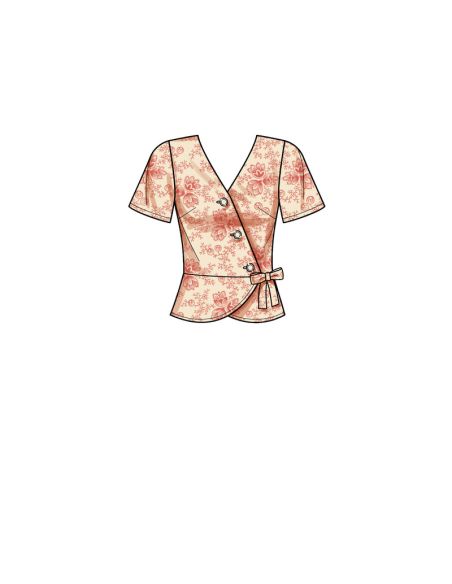 Patron New Look 6700 - Top croisé boutonné et basque taille