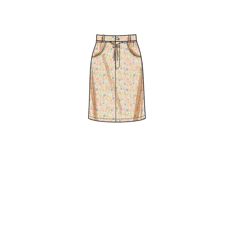 Patron New Look 6703 - Jupe style jeans avec poches