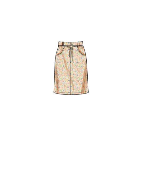 Patron New Look 6703 - Jupe style jeans avec poches