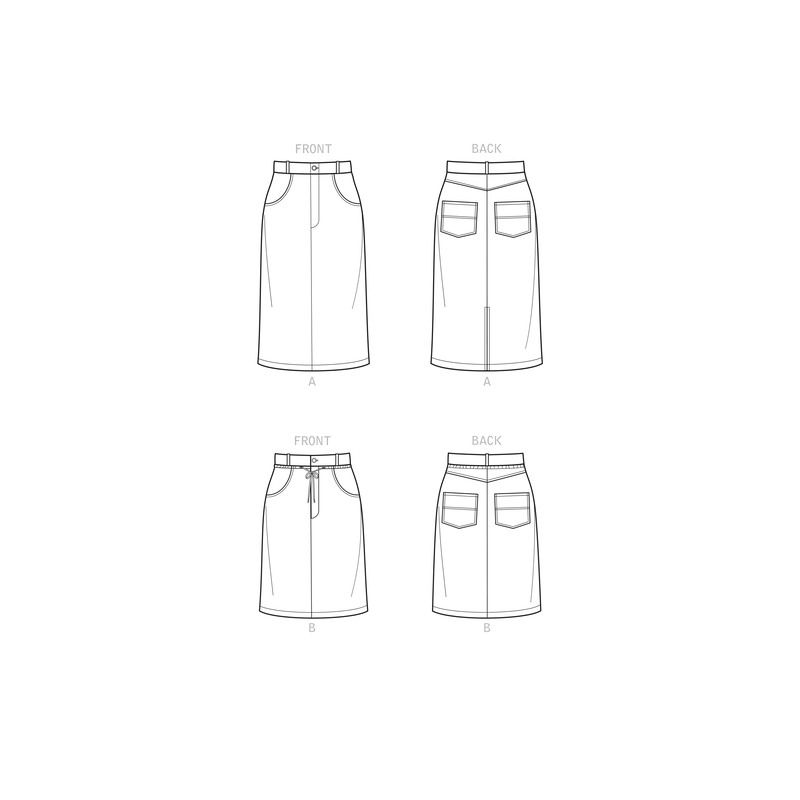 Patron New Look 6703 - Jupe style jeans avec poches
