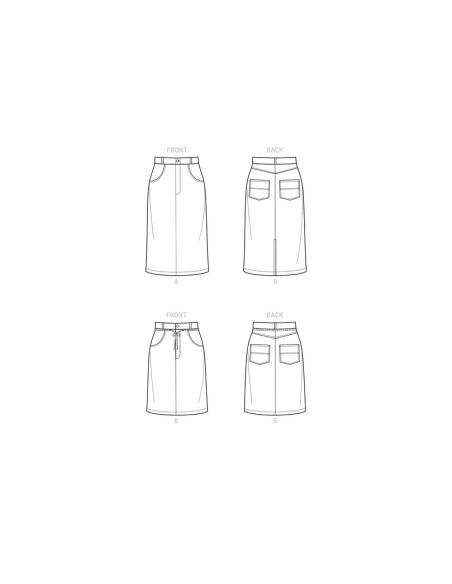 Patron New Look 6703 - Jupe style jeans avec poches