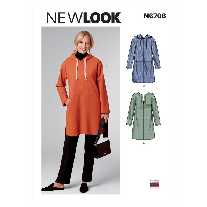 Patron New Look 6706 - Poncho Femme à capuche avec ou sans poches