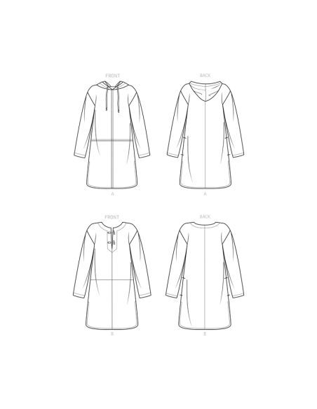 Patron New Look 6706 - Poncho Femme à capuche avec ou sans poches