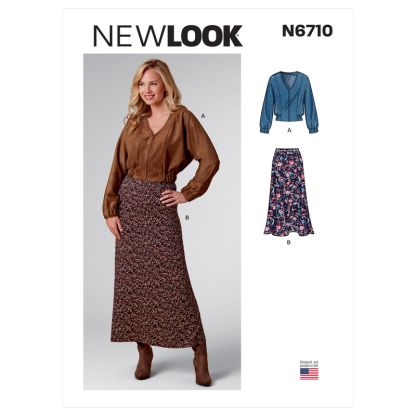 Patron New Look 6710 - Ensemble Femme, Veste zippée et Jupe longue