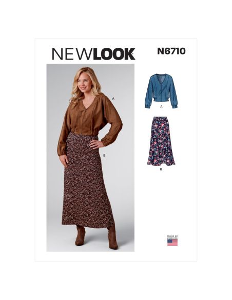 Patron New Look 6710 - Ensemble Femme, Veste zippée et Jupe longue