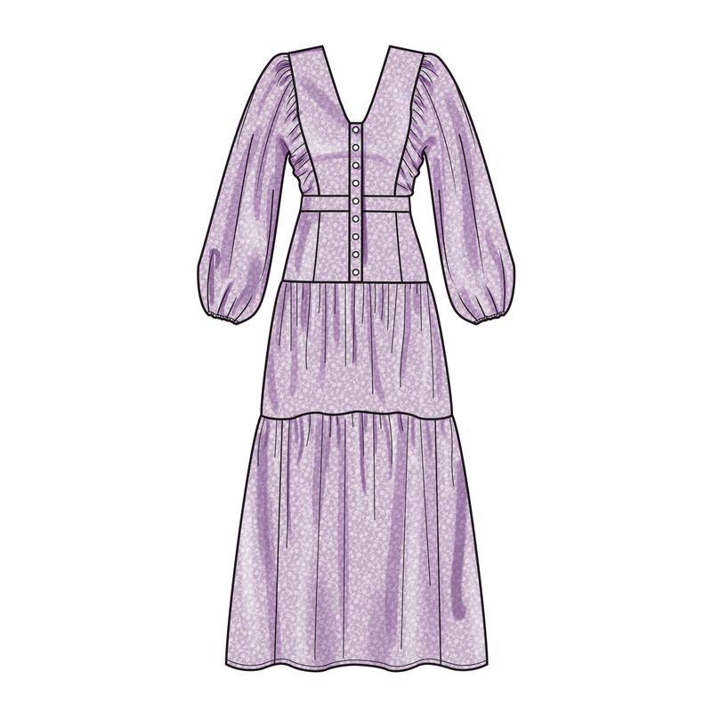 Patron New Look 6718 - Robe longue avec décolleté en V
