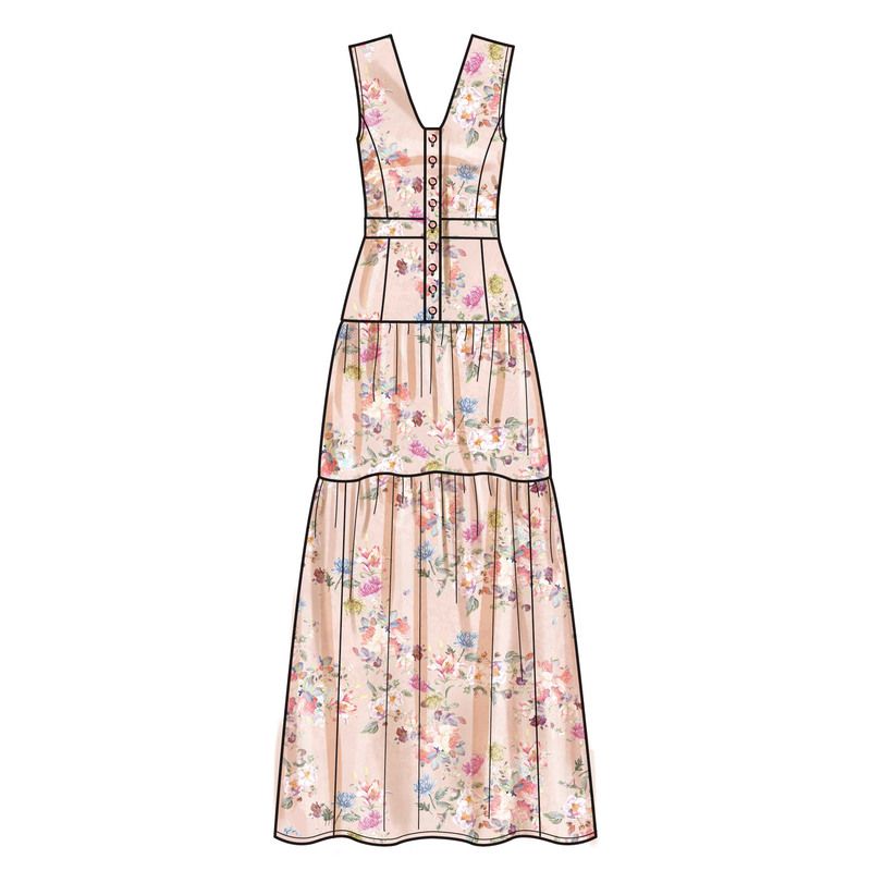 Patron New Look 6718 - Robe longue avec décolleté en V