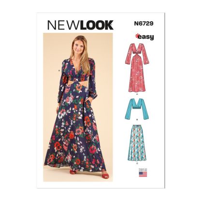 Patron New Look 6729 - Robe longue avec décolleté