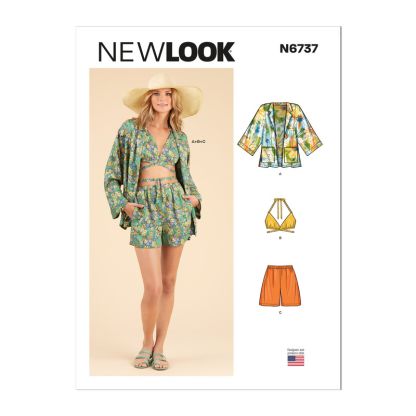 Patron New Look 6737 - Veste, haut cache cœur et short
