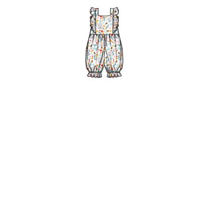 Patron New Look 6738 - Barboteuses et tobe pour bébés 2