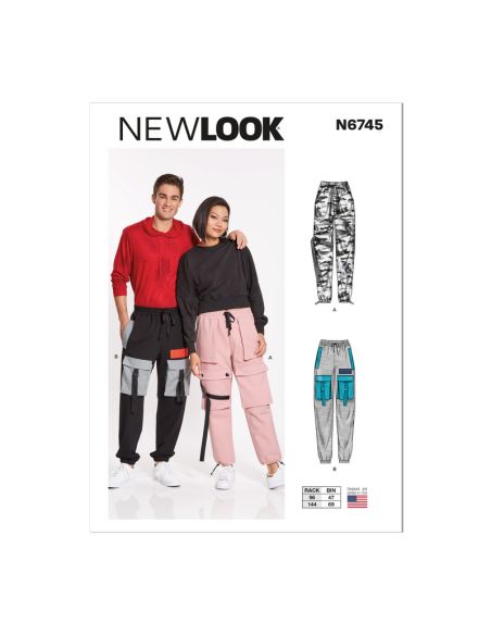 Patron New Look 6745 - Pantalon cargo unisexe