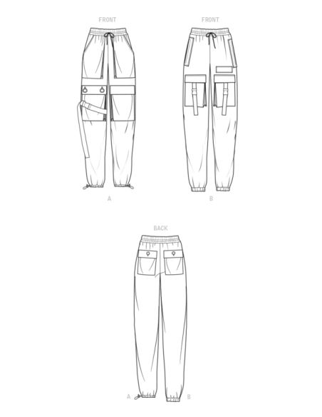 Patron New Look 6745 - Pantalon cargo unisexe