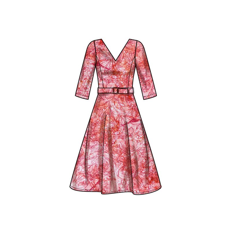 Patron New Look 6748 - Robe col en V