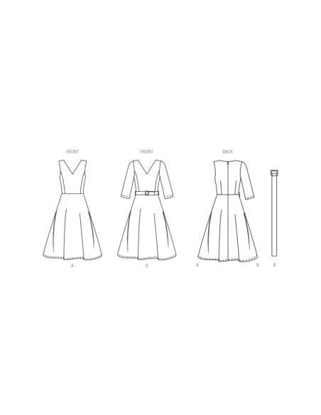 Patron New Look 6748 - Robe col en V