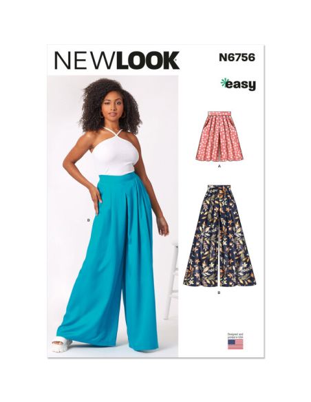 Patron New Look 6756 - Shorts en pantalons amples