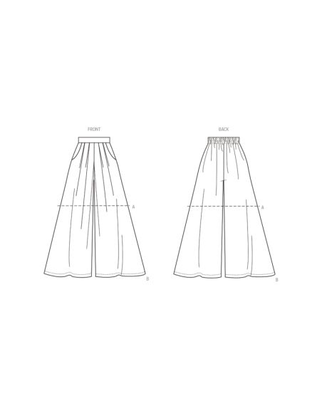Patron New Look 6756 - Shorts en pantalons amples