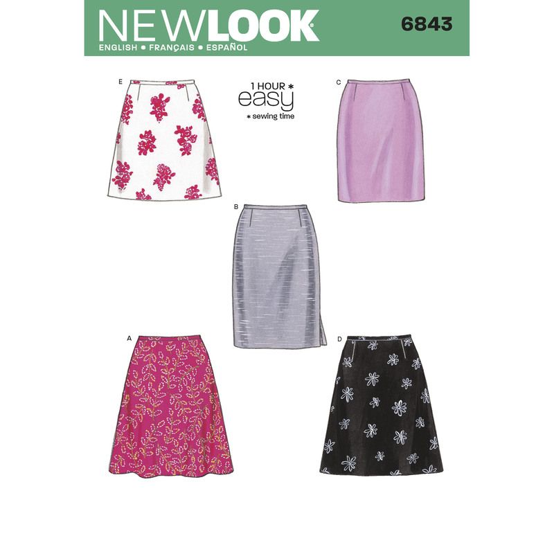 Patron New Look 6843 - Jupe