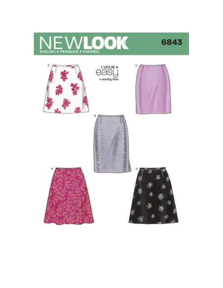 Patron New Look 6843 - Jupe