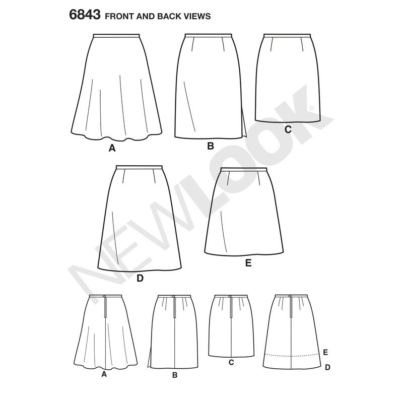 Patron New Look 6843 - Jupe