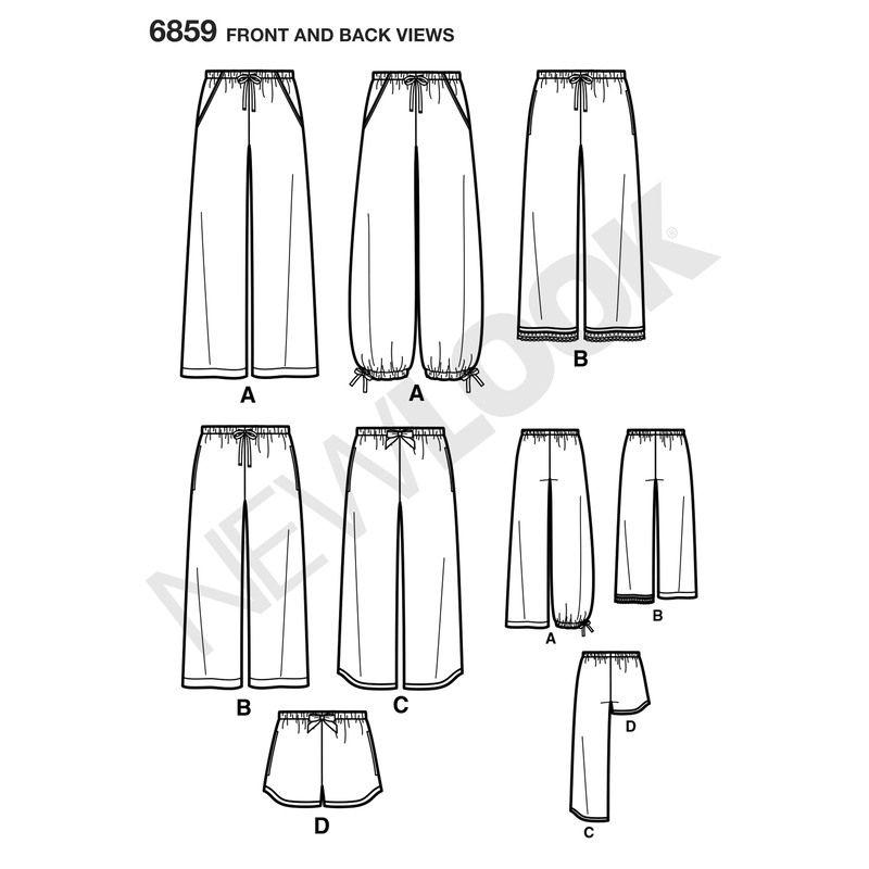 Patron New Look 6859 - Pantalon, pantacour, short