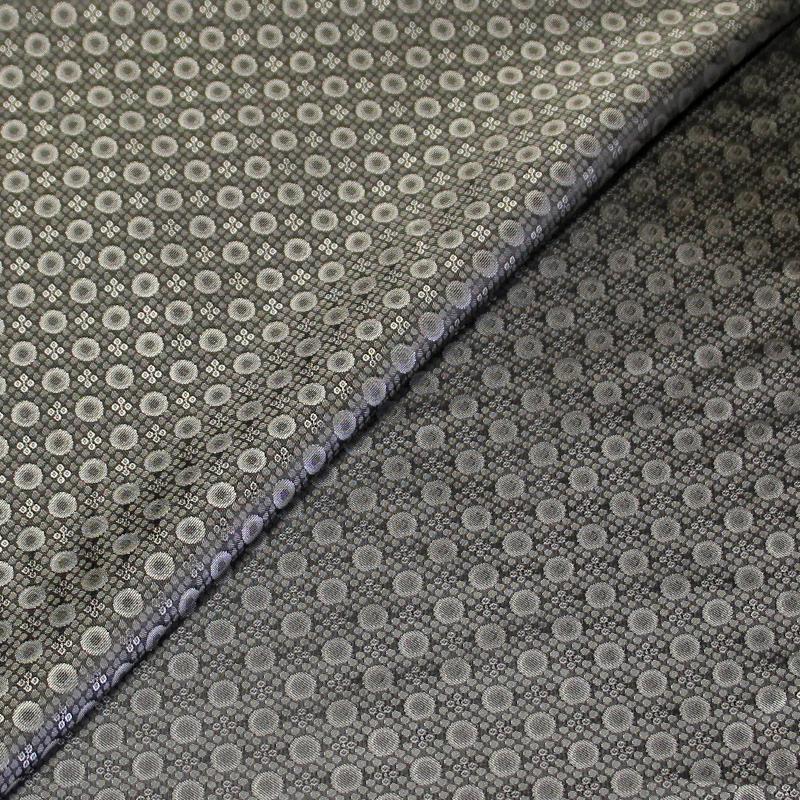 Doublure satin jacquard - Cercle gris