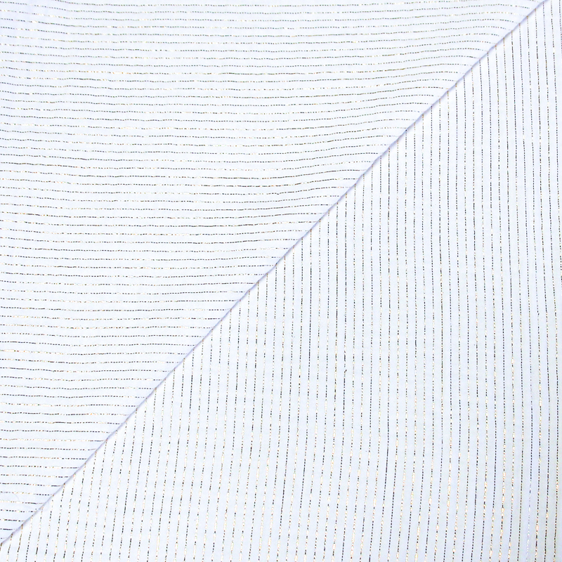 Double gaze rayure lurex - Blanc