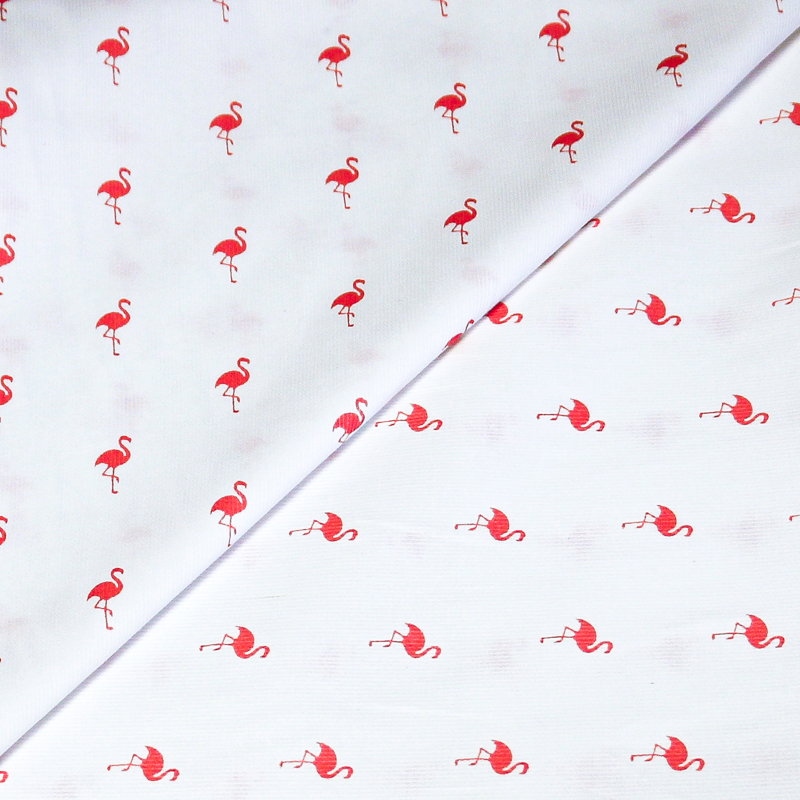 Piqué 100% coton milleraies - Flamant rose
