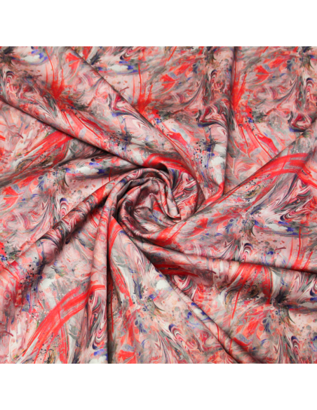 Satin 100% coton - Peinture ton corail