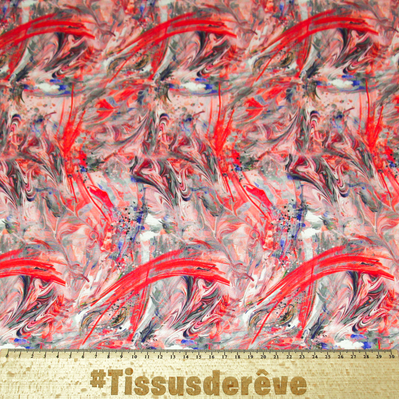 Satin 100% coton - Peinture ton corail