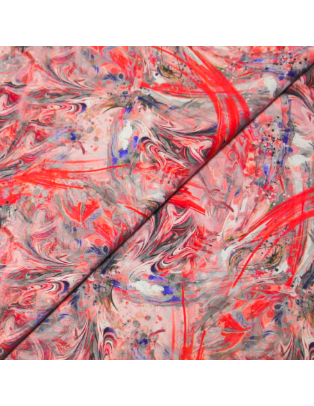 Satin 100% coton - Peinture ton corail