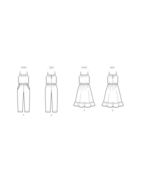 Patron New Look 6783 - Combinaison et robe d’été pour enfants