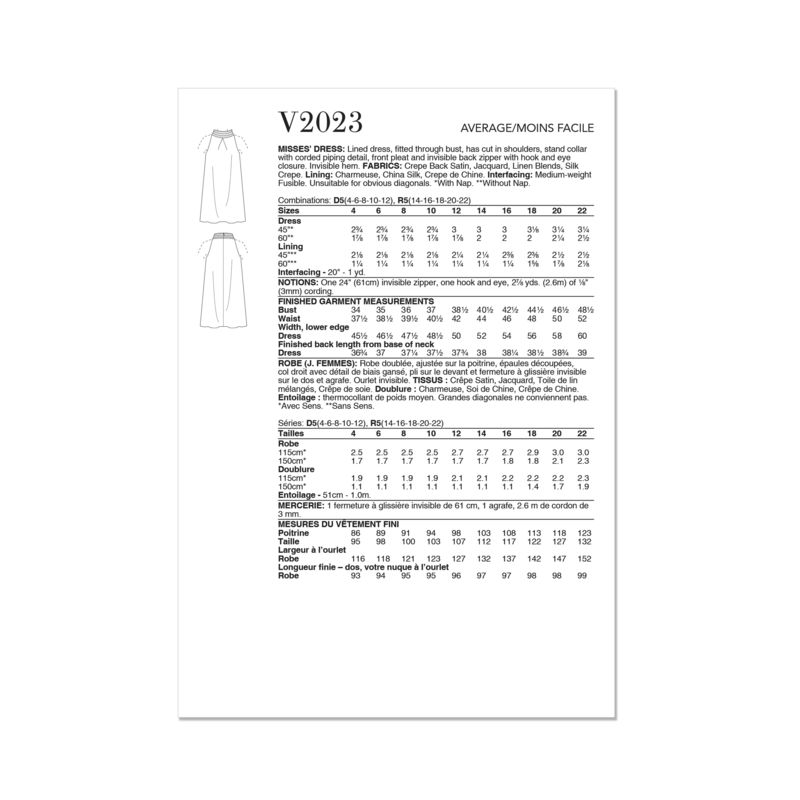 Patron Vogue 2023 R5 - Robe