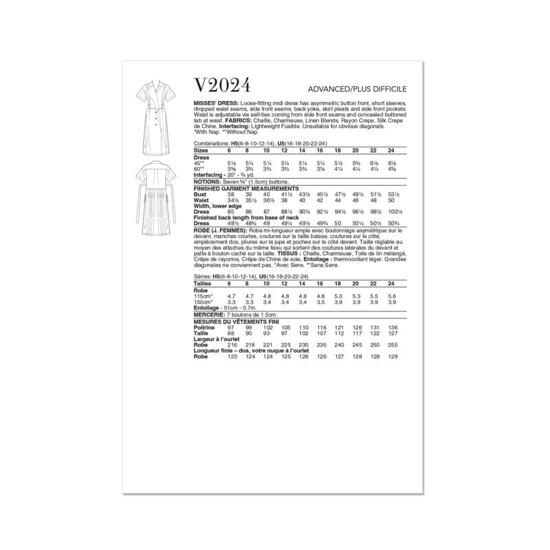 Patron Vogue 2024 U5 - Robe