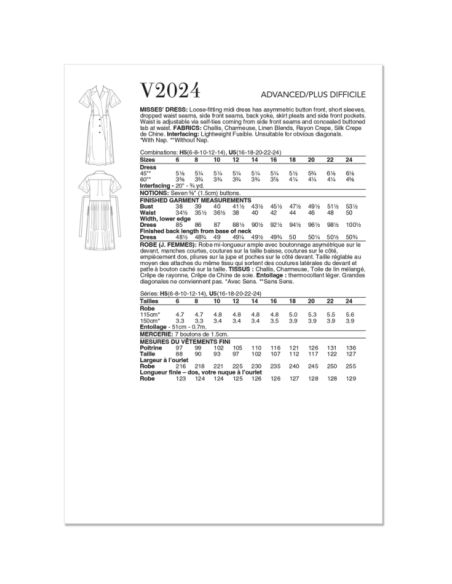 Patron Vogue 2024 U5 - Robe