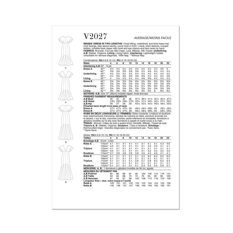 Patron Vogue 2027 R5 - Robe