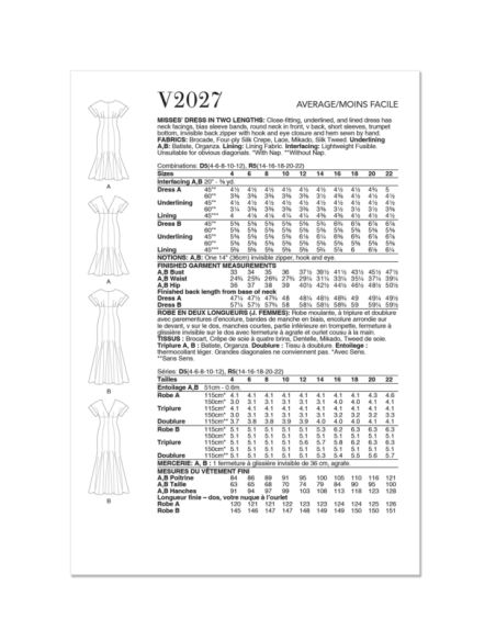 Patron Vogue 2027 R5 - Robe