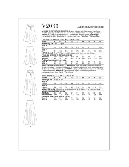 Patron Vogue 2033 P5 - Jupe